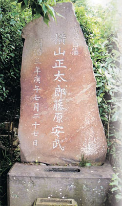 東京杉並区の大円寺にある横山安武の墓。
