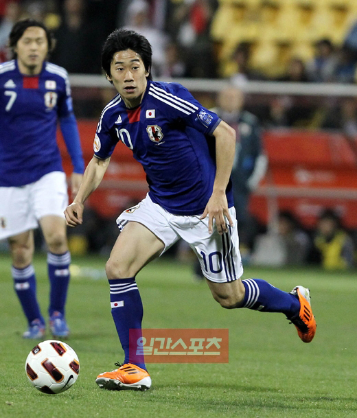 ２０１１カタールアジアカップで、日本代表チームの背番号１０番をつけている香川真司（２２、ドルトムント）。