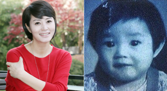 幼少時代（右）の写真を公開した女優キム・ヘス（写真＝本人のミニホームページ）。