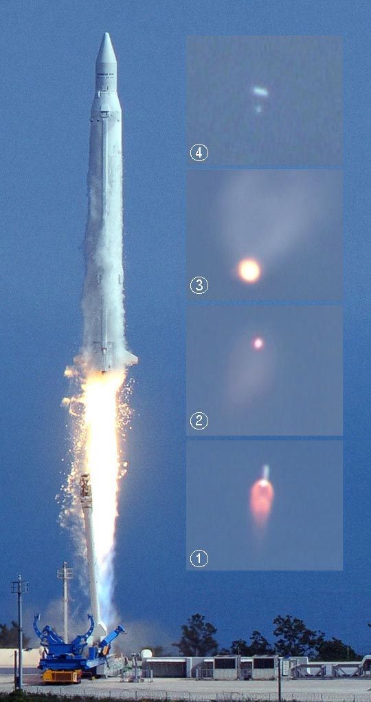 ２０１０年６月１１日、打ち上げに失敗した人工衛星搭載ロケット「羅老（ナロ）」の様子。