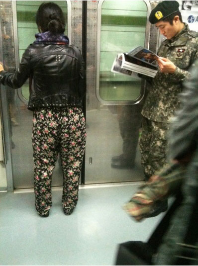ソウルの地下鉄の様子。