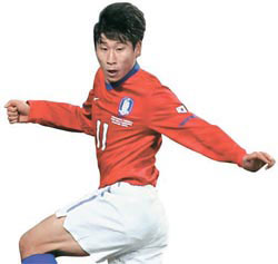 韓国サッカー代表のＦＷ李根鎬（イ・グノ、２６、カンバ大阪）。