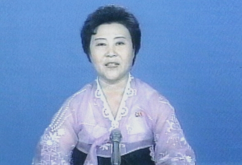北朝鮮朝鮮中央テレビの看板アナウンサーのリ・チュンヒ。