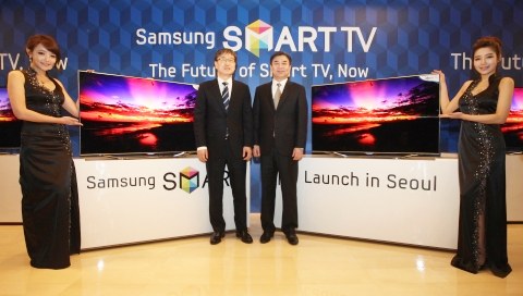 ９日から韓国で発売されるサムスン電子のスマートテレビ「ＥＳ８０００」シリーズ。