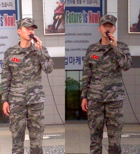 現在、海兵隊員として服務中の俳優のヒョンビン。