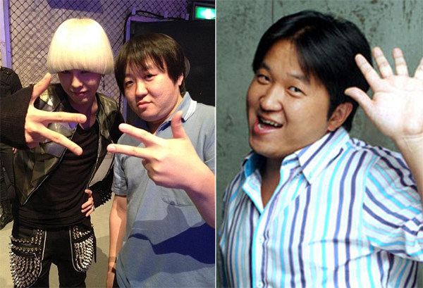 Ｇ－ＤＲＡＧＯＮがｍｅ２ｄａｙで公開した写真（左）、韓国コメディアンのチョン・ヒョンドン（右）。