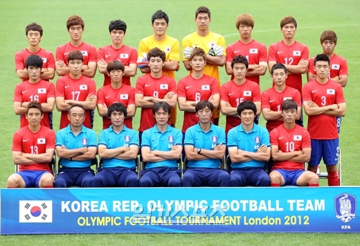 韓国サッカー五輪代表チーム。