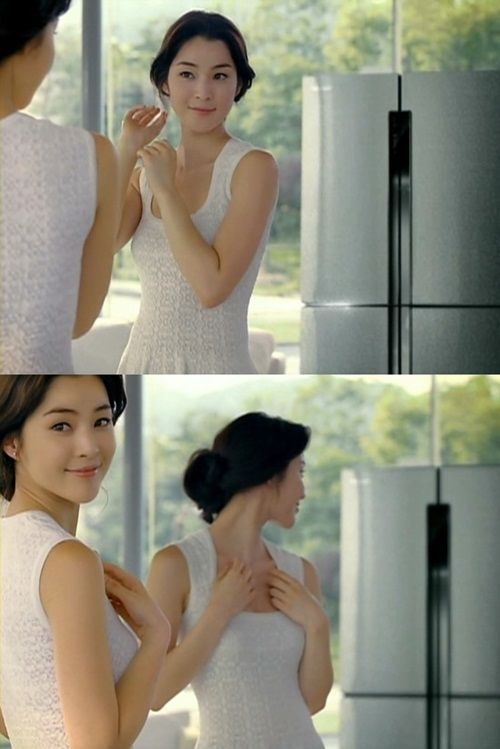 サムスンの冷蔵庫のＣＭに、歌手イ・スンギとともに出演していた日本人ハーフモデルのリサ。