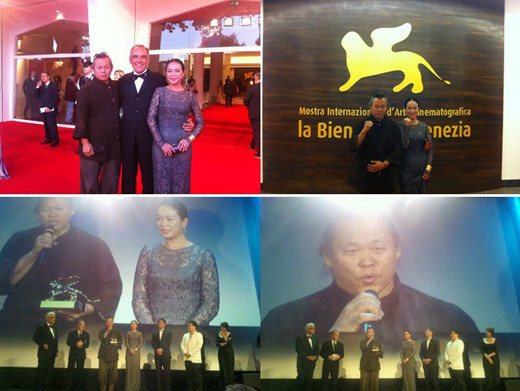 韓国初の金獅子賞を受賞したキム・ギドク監督（左、写真＝ＮＥＷ提供）
