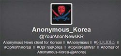 アノニマスが、韓国人を含む３０人が北サイトをハッキングしたと明らかにした。