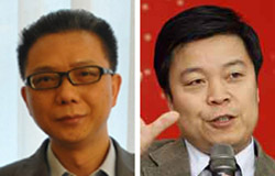 徐歩・韓半島事務特別副代表（左）、韓保江・国際戦略研究所長（右）。