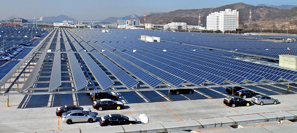 ルノーサムスンの自動車工場に建設された太陽光発電設備（写真＝ルノーサムスン自動車）