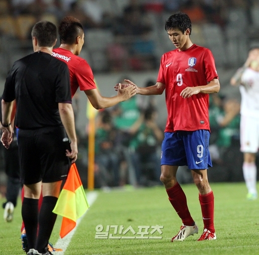 東アジアカップ２０１３の韓国対日本の試合での韓国代表選手。