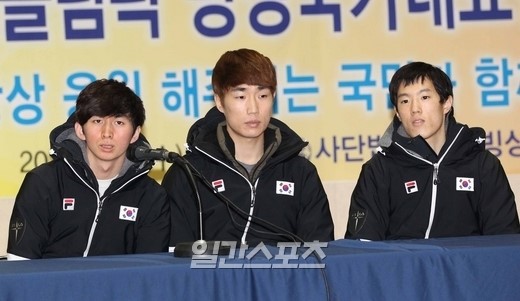 韓国男子ショートトラック代表チーム。