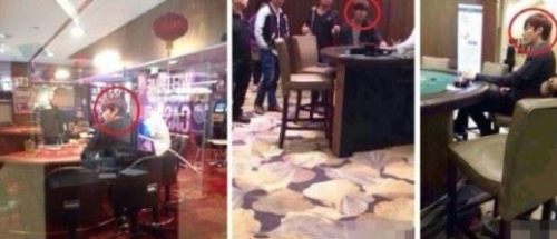 ニュージーランドのカジノにいる俳優イ・ミンホの姿。中国ファンに撮影され、ＳＮＳで広まった。（写真＝中国ファンのウェイボー）