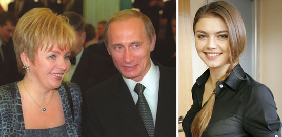 左からリュドミラ、プーチン、カバーエワ