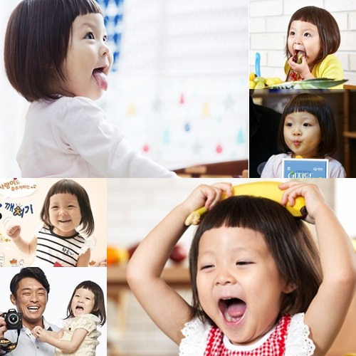 秋山成勲（韓国名・秋成勲、チュ・ソンフン）の娘のサランが出演した広告。