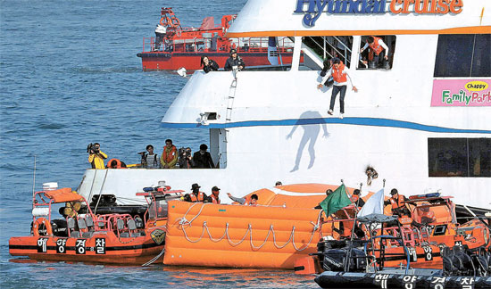 ２３日、仁川大橋近隣の海上で官・民・軍による合同人命救助訓練行われた。