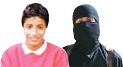 エムワジ容疑者の小学生時代（左）と昨年のイスラム国の斬首映像に登場した姿。