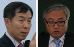 金道薫（キム・ドフン）産業研究院長（左）、朴元岩（パク・ウォンアム）弘益大教授（右）