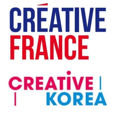 フランス貿易投資振興庁の「ＣＲＥＡＴＩＶＥ　ＦＲＡＮＣＥ」のロゴ（上）と大韓民国の国家ブランド「ＣＲＥＡＴＩＶＥ　ＫＯＲＥＡ）。（写真出処＝ソン・ヘウォン議員フェイスブック）