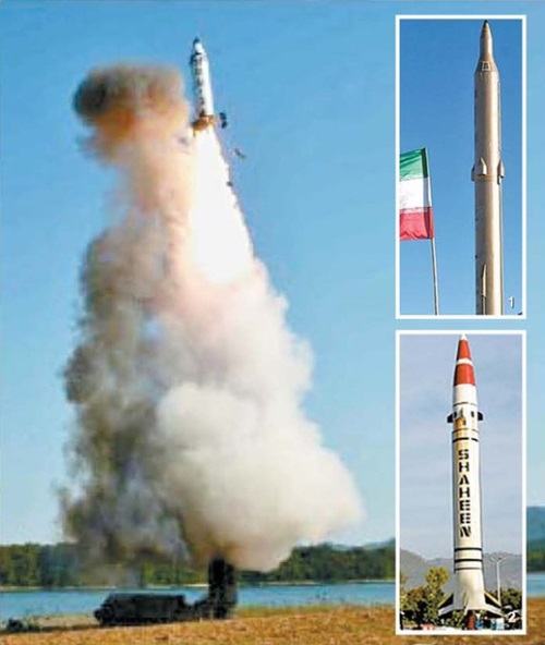 先月２１日に試験発射に成功した「北極星２」。このミサイルは中国の「東風」を改良したイランの「セジル１」の技術を適用したと分析される。パキスタンも「東風」の改良型「シャヒン２」を開発した。（中央フォト）