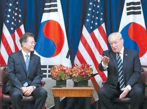 文在寅大統領が９月２１日（現地時間）、米ニューヨークでトランプ大統領と韓米首脳会談をしている。