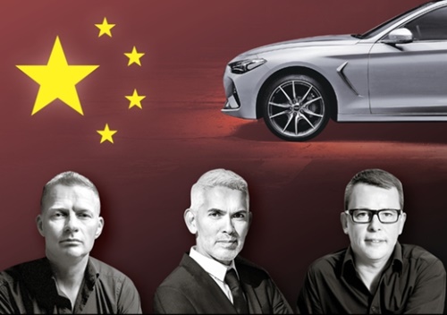 中国現代起亜車に新しく加わった自動車デザイナー、サイモン・ロスビー氏、オレグ・ソン氏、ピエール・ルクレア氏（写真左から）