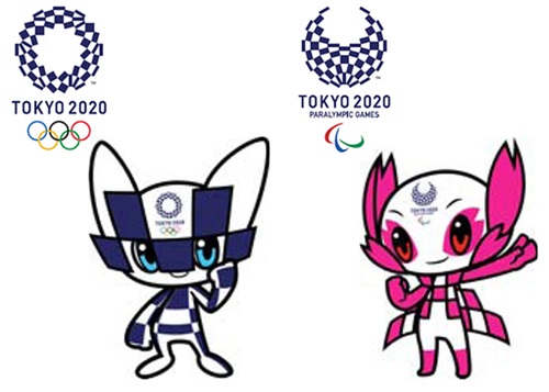 ２０２０東京オリンピックとパラリンピックのマスコット（左から）。小学生の投票で決定した。（写真＝東京オリンピック組織委員会）