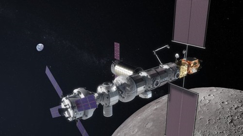 昨年９月にＮＡＳＡが公開した月軌道プラットホームゲートウェイの鳥瞰図（写真＝ＮＡＳＡ）