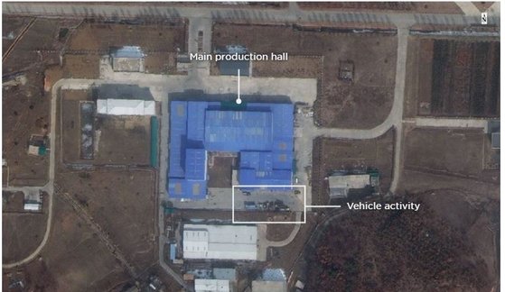 山陰洞ミサイル総合研究団地の衛星写真（写真＝ＮＰＲニュースページキャプチャー）
