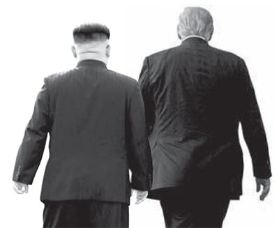 米国のドナルド・トランプ大統領と北朝鮮の金正恩（キム・ジョンウン）国務委員長
