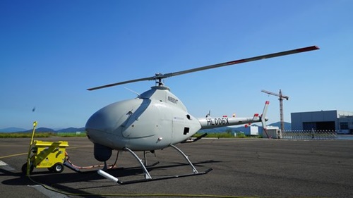 ２４日に全羅南道高興で離陸前に飛行を準備するＫＡＩの垂直離着陸無人ヘリコプター。　［写真　ＫＡＩ］