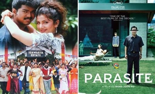 インド映画『ＭｉｎｓａｒａＫａｎｎａ』と韓国映画『パラサイト』のポスター
