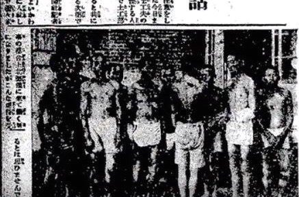 １９２６年９月９日、日本の旭川新聞に掲載された「北海道土木工事現場で虐待を受ける人たち」という記事に登場した日本人労務者の写真。　［写真　イ・ウヨン博士］