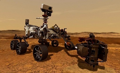 米航空宇宙局（ＮＡＳＡ）の火星探査ローバー「Ｐｅｒｓｅｖｅｒａｎｃｅ（パーセヴェランス）」。今年２月に火星の表面に着陸する予定だ。［写真　ＮＡＳＡ］
