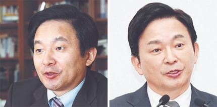 済州道の元喜竜知事のまゆ毛アートメイク前後。［中央フォト］