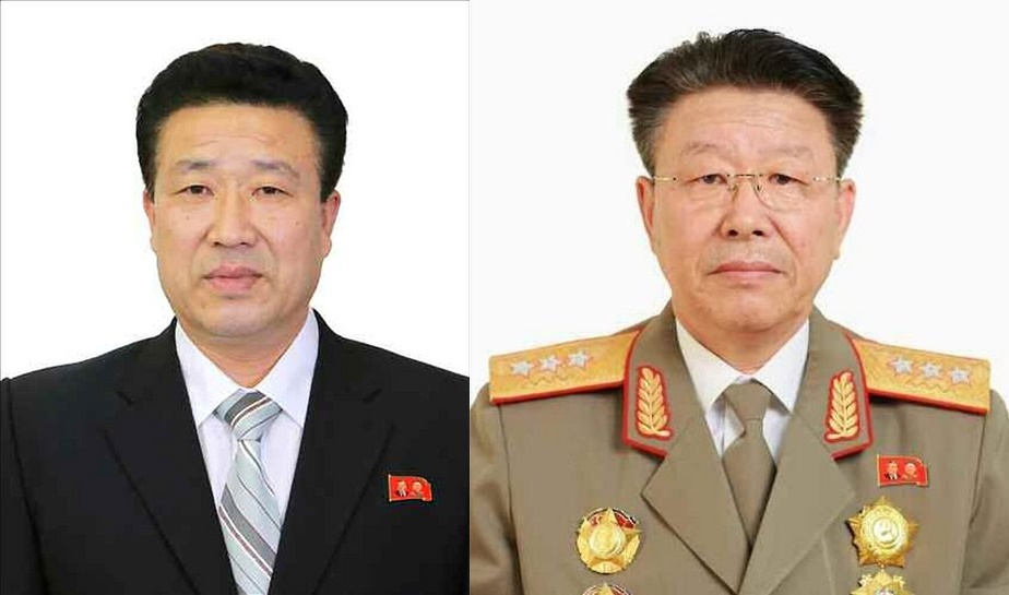 鄭京擇（チョン・ギョンテク）国家保衛相（左）、李永吉（イ・ヨンギル）社会安全相