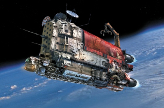 ２月に上映された韓国初の宇宙ＳＦ映画『スペース・スウィーパーズ』に登場した掃除船のコンセプトアート。［写真　ネットフリックス］
