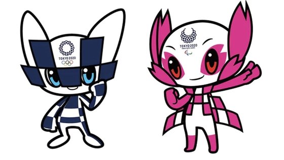 東京オリンピック（五輪）・パラリンピックのマスコット「ミライトワ」（左）と「ソメイティ」。［写真　東京五輪組織委員会］