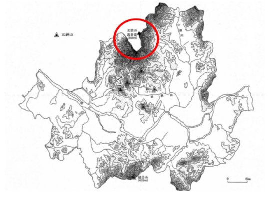 現在のソウル特別市の行政区域境界図。赤い円は北漢山で、一部の地域が京畿道高陽市に編入されている。［写真　世宗大学独島総合研究所］