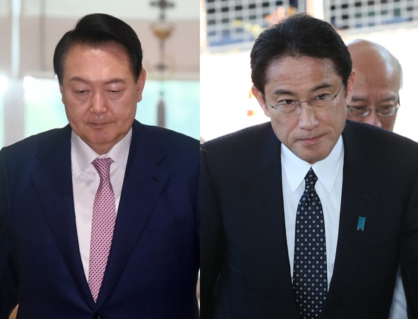 尹錫悦（ユン・ソクヨル）大統領と岸田文雄首相