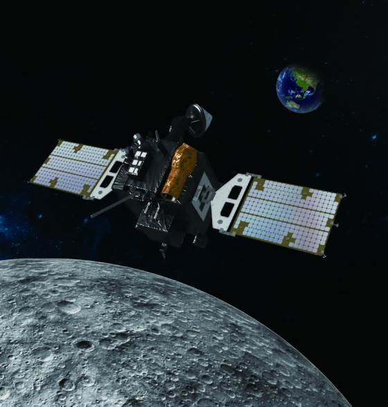 韓国初の月探査機「タヌリ」が月の上空を公転する姿。中央日報