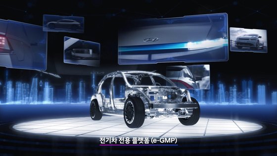 現代自動車グループの電気自動車専用プラットフォーム「Ｅ－ＧＭＰ」。主要テストで安全性を認められた。［写真　ヒョンデ］