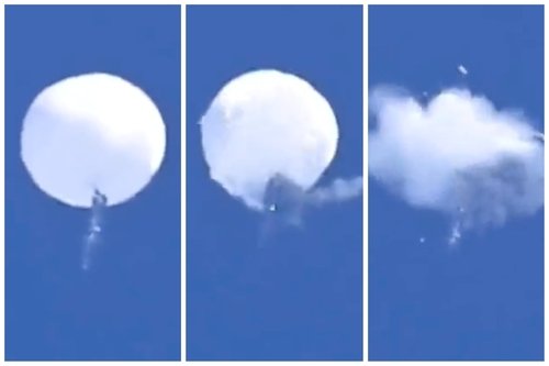 今月４日（現地時間）、米国がステルス戦闘機などを動員し、自国の領土に入った中国の「偵察気球」を撃墜した。［米海軍研究所のＴｗｉｔｔｅｒ　キャプチャー］