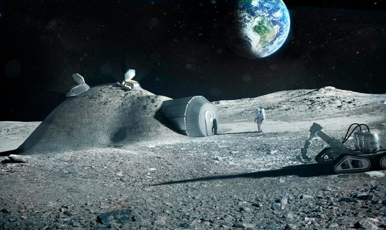 欧州宇宙局（ＥＳＡ）が計画中の有人月基地の想像図。［写真　ＥＳＡ］