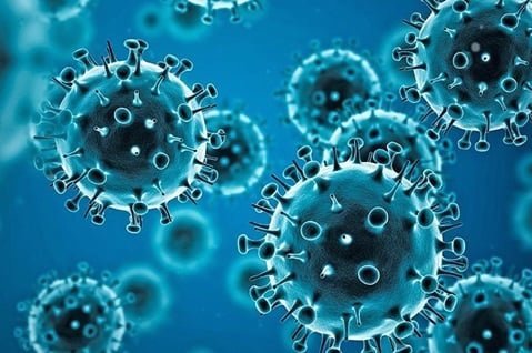 新型コロナウイルス感染症（新型肺炎）ウイルス イメージ。［写真　世界保健機関（ＷＨＯ）ホームページ キャプチャー］