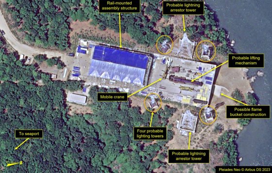 北朝鮮専門メディアが公開した北朝鮮の新しい発射台の衛星写真［３８ノースのホームページ　キャプチャー］