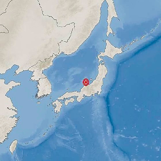 日本の富山県北部海域でマグニチュード７．６の地震が発生した。［写真　気象庁］