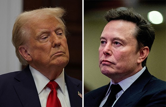 トランプ氏（左）、マスク氏（右）